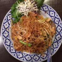 Pad Thai · Stir-fried rice noodle with bean sprout, green onions and egg.