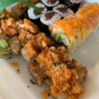 Spicy Tuna Roll · Tuna mixed with spicy sauce and cucumber.
