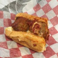 Beef Meatball Sub · Served with Romano, marinara and mozzarella on an all-natural sub roll.