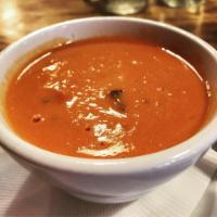 Tomato Bisque · Chef's winning dish on Food Network’s Guy's Grocery Games.