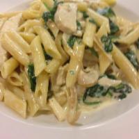 Penne Florentine · Roasted chicken, caramelized onion, spinach and cream sauce. Add pancetta for an additional ...
