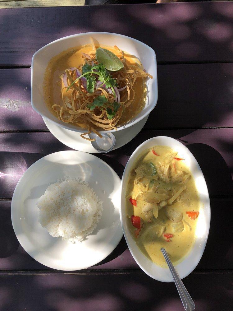Yellow Curry · Choice of meat or tofu with potato, carrot, onion and bell in yellow curry sauce. Spicy.