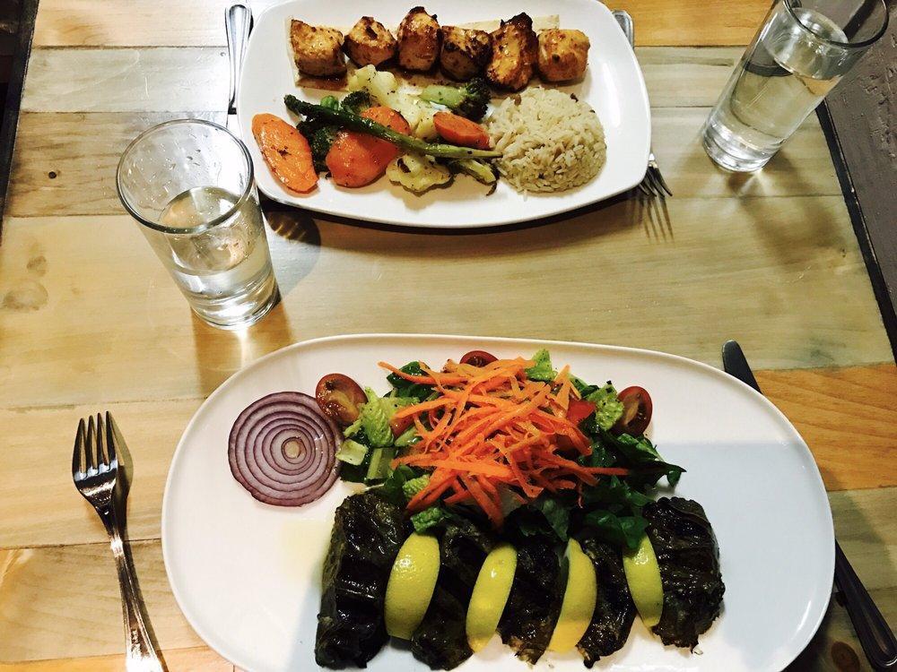 Grilled Chicken Shish · Marinated chunks of char-grilled chicken. Served with rice and vegetables.
