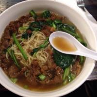 Beef Ramen · with bean sprouts and green bok choy
