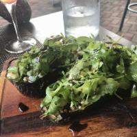 Roasted Eggplant · whole eggplant, goat cheese, arugula, balsamic glaze