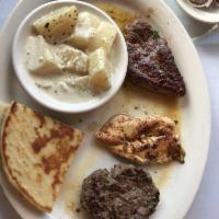 Mixed Grill · Savory dish grilled to perfection . Includes bifteki, mini steak, and Greek style chicken.  ...