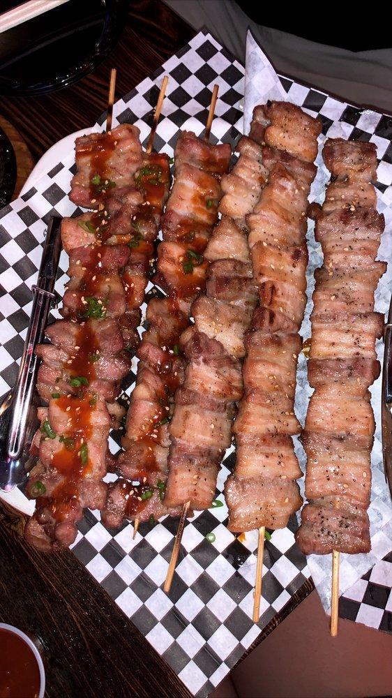 Bean Paste Sauce Pork Belly Skewer · 