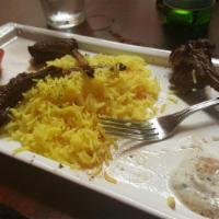 Lamb Chop Meal Platter · Grilled seasoned lamb chop served with saffron rice.