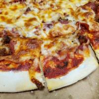 Meat Lovers Pizza · Sausage, pepperoni, beef and cappacola.