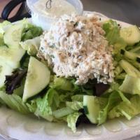 Tuna Salad · Nestled on a bed of lettuce topped with our fresh housemade albacore tuna salad
with tomatoe...