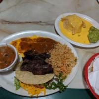 Fajita Combo · Crispy beef taco, choice of beef, chicken, or pork fajitas, cheese enchilada and a crispy to...