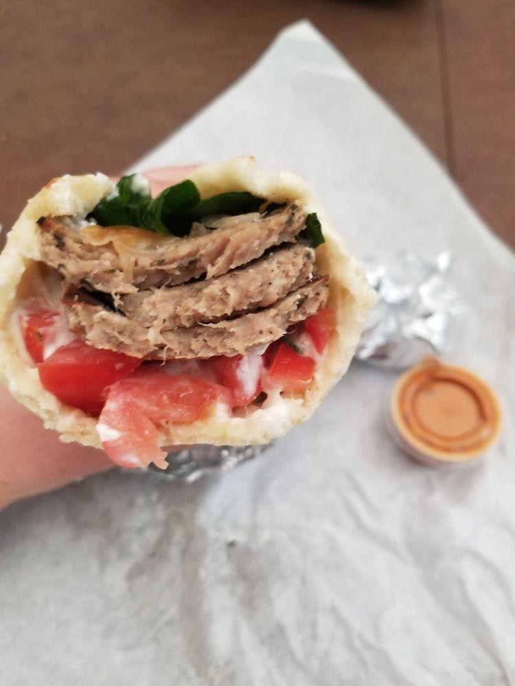 Gyros Wrap · Yee - ros. Mixed beef and lamb, tzatziki, lettuce, tomatoes, grilled onions.