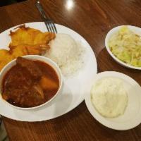 Tanaka Mix Plate · Choice of 2: shrimp tempura, teriyaki beef, shrimp omelet, roast pork, yakitori chicken, ham...