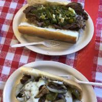Philly Cheese Steak Sandwich · GREEN PEPPER GRILLED ONION MUSHROOMS 