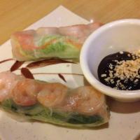 2 Fresh Basil Rolls · Rice noodles, shrimp, cucumber and basil served with sweet tamarind sauce.