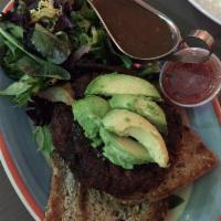 House Made Veggie Burger · Our secret mix of fresh garden veggies and lentils, served with tomato salsa. Deluxe is serv...