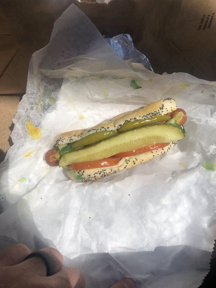 Chi Town Classic Hot Dog · Vienna beef hot dog, celery salt, sport peppers, mustard, onion, tomato, pickle, relish on poppy seed bun.