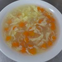 Egg Flower Soup · Gluten-free available for an additional charge.