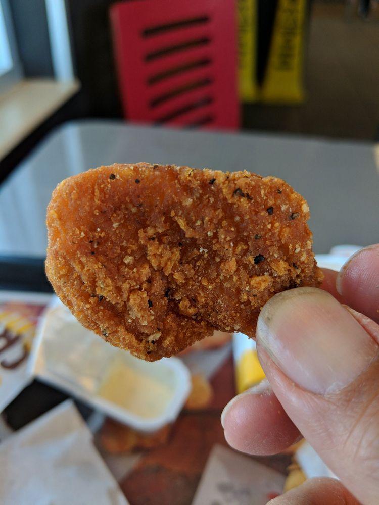Chicken Nuggets - 10 Pc · Made with white meat, our bite-sized Chicken Nuggets are tender and juicy on the inside and crispy on the outside. Coated in a homestyle seasoned breading, they are perfect for dipping in any of our delicious dipping sauces. Price includes 1 sauce of your choice.