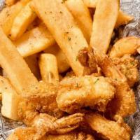 Crusted Fried Shrimp/scallops with Fries Combo · 