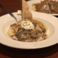 Beef Stroganoff · Tender prime grade New York steak tips braised with mushrooms in Fearless Youth sour cream s...