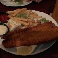 Harp Beer Battered Fish and Chips · Hand cut fries and traditional accompaniments.