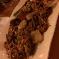 Lo Mein · Yellow egg noodles. Stir-fried noodles served with broccoli, napa cabbage, carrots, bell pep...