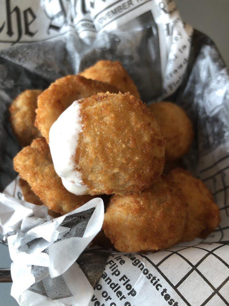 Chef's Fried Mushrooms · Breaded fried mushrooms, served with a special dipping sauce.  Peanut, No GMO, Vegan