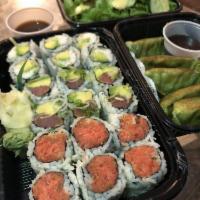 California Roll · Crab meat, cucumber and avocado. Cooked.
