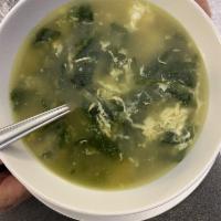 Stracciatella Soup · Spinach and egg drop with Parmigiano.