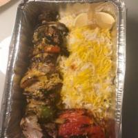Beef Kabob · Grilled marinated filet mignon with bell pepper, onion and mushroom, brushed with a touch of...