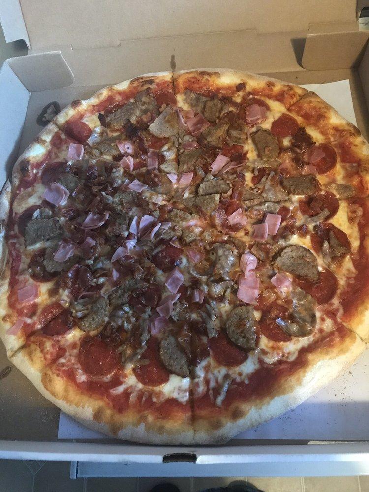 Meat Lovers Pizza · Pepperoni, sausage, ham, meatball & bacon. 

