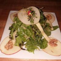 Credo Salad · Local organic greens, walnuts, sliced apples, fontina cheese and apple vinaigrette dressing....