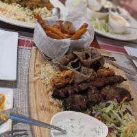 El Turco Mix · Mix kebab platter with Shish Kebab, Chicken Kebab, Adana Kebab and Doner Kebab. Served with ...
