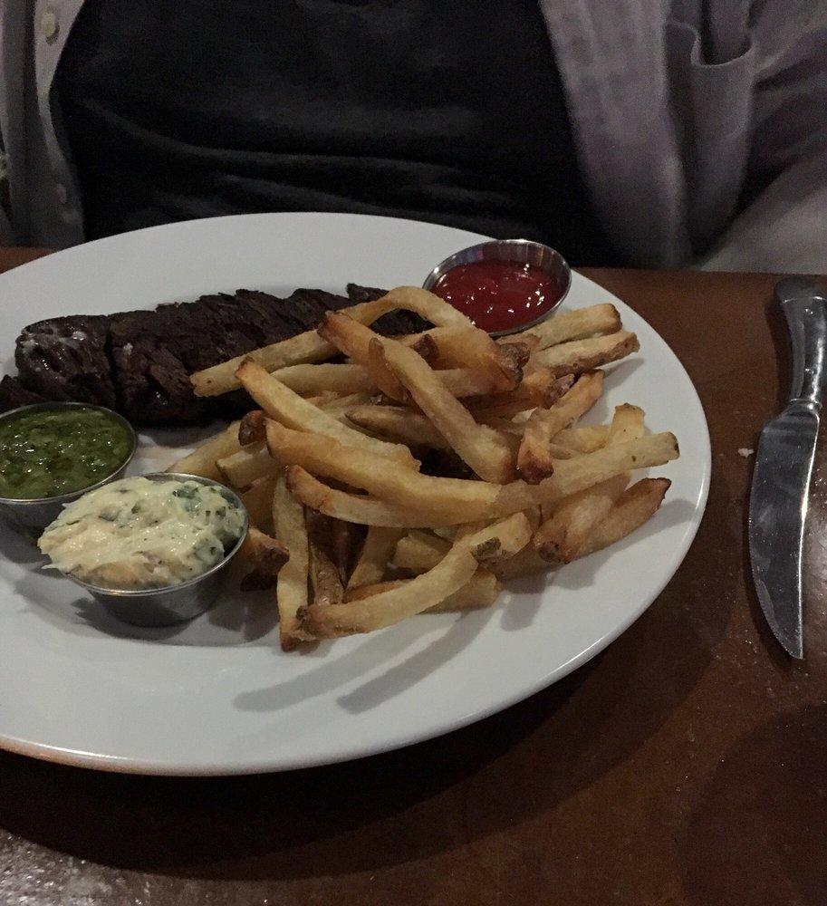Steak Frites · 10oz NY Strip, served with salad and fries