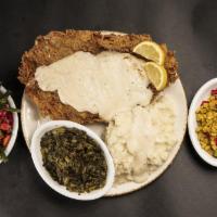 Chicken Fried Steak · Served with mashed potatoes, creamy gravy & choice of 1 side