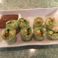 2 Piece Vegetable Spring Roll · Crispy vegetable rolls served with sweet plum sauce. 