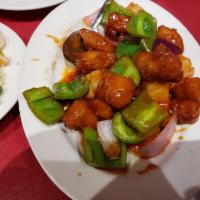 Sweet and Sour Chicken · Deep-fried chicken cube with sweet and sour sauce.