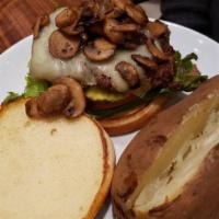 Mushroom and Swiss Burger · 