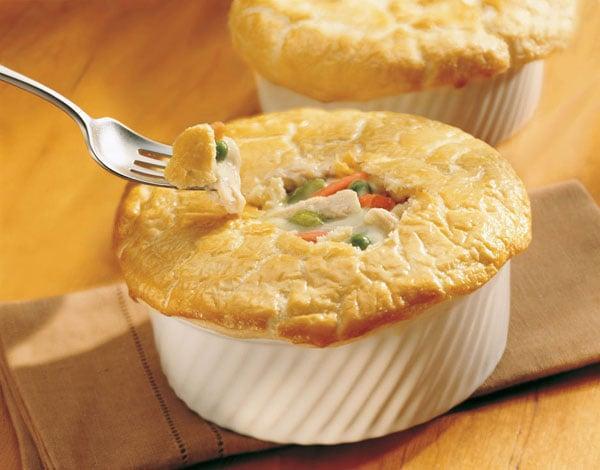 Heartland Chicken Pot Pie · Loaded with tender chunks of chicken with seasonings and vegetables and topped with our famous hand-pressed flaky crust.
