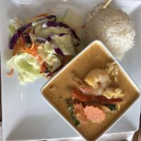 Red Curry · Pa naeng. Creamy red curry with bell peppers, carrots and basil. Served with jasmine rice an...