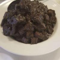 Crispy Dinuguan Pork · Crispy meat stew.