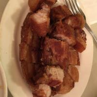 Lechon Kawali Pork · Crispy pan-fried roasted pork.