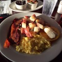Ranch Breakfast · Bacon and eggs. 2 organic eggs any style plus 4 strips of smoky Applewood bacon. Served with...