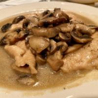 Chicken Marsala · Entree. Served with mushrooms in a butter and marsala wine sauce.