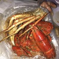 Seafood Mixed Pot Combo · Served with a whole lobster, stone crab, snow crab legs, littleneck clams (4 pieces), mussel...