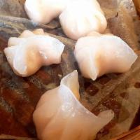 6 Piece Steamed Shrimp Dumplings · Steamed dumpling.