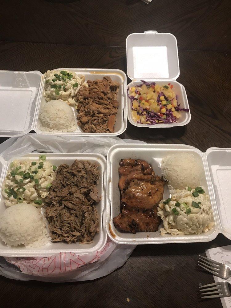Kalua Pork · Cooked slow and low for 12 hours. Flavored by our own Pacific Ocean, this pig is smokey and delicious. Served with rice and mac.
