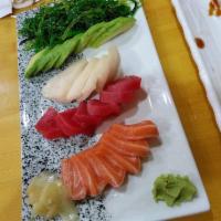 Sashimi Combo · 2 pieces of salmon, tuna, and white fish.