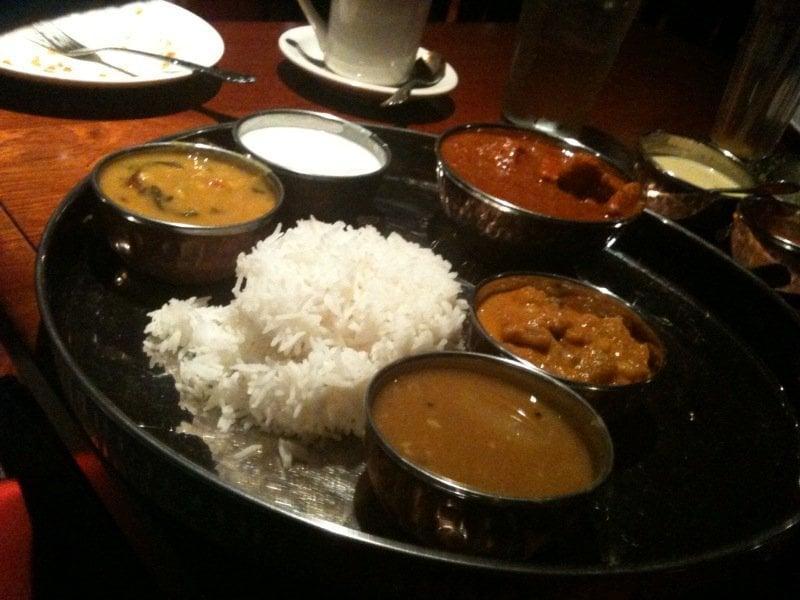 Chicken Curry · Boneless chicken cooked in a mildly spiced sauce. Served with rice.